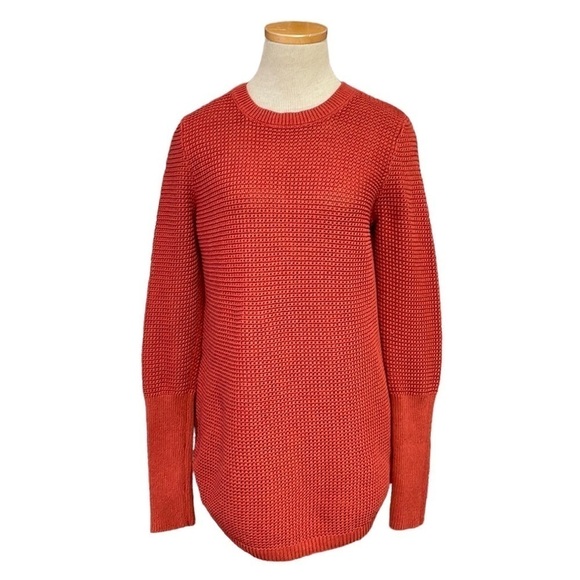 Max Studio Sweater Womens Medium Orange Knit Crew Neck - Picture 1 of 14